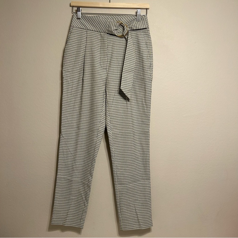 Uterque Women Green and black High Waisted Ankle Cropped Trousers Pant Size S/26
